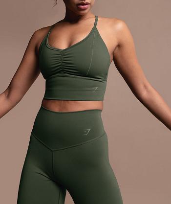 Gymshark Elevate Longline Sport Bh Dam Olivgröna | SE 2865CTV